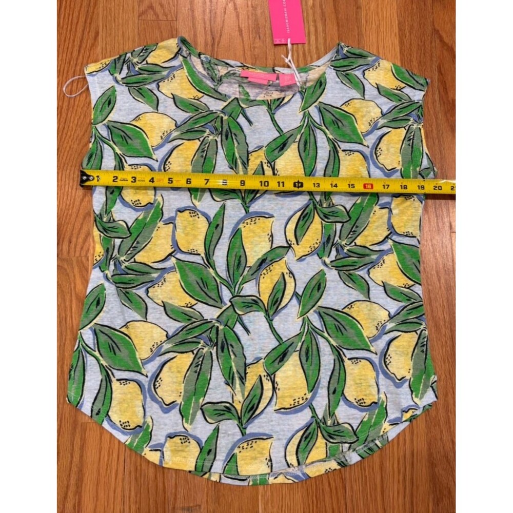 Isaac Mizrahi Top Women's Size Small Linen Blouse Sleeveless Citrus Print NWT - Picture 6 of 7